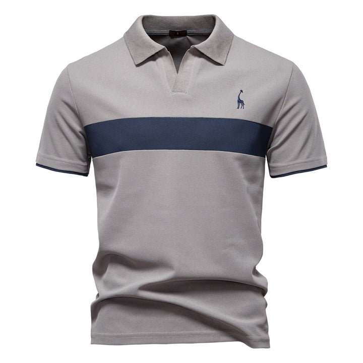 Herrarnas poloshirt med modern blockdesign och högkvalitativ bomullsblandning Mirla-Eva Jonsson