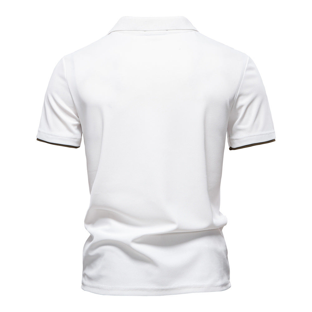 Herrarnas poloshirt med modern blockdesign och högkvalitativ bomullsblandning Mirla-Eva Jonsson