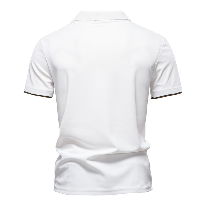 Herrarnas poloshirt med modern blockdesign och högkvalitativ bomullsblandning Mirla-Eva Jonsson