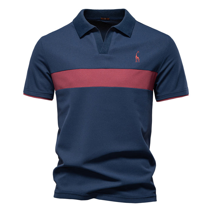 Herrarnas poloshirt med modern blockdesign och högkvalitativ bomullsblandning Mirla-Eva Jonsson