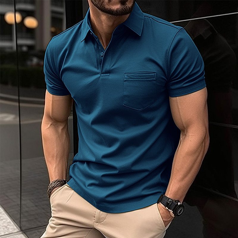 Herrarnas poloshirt med modern passform och praktisk bröstficka Mirla-Eva Jonsson