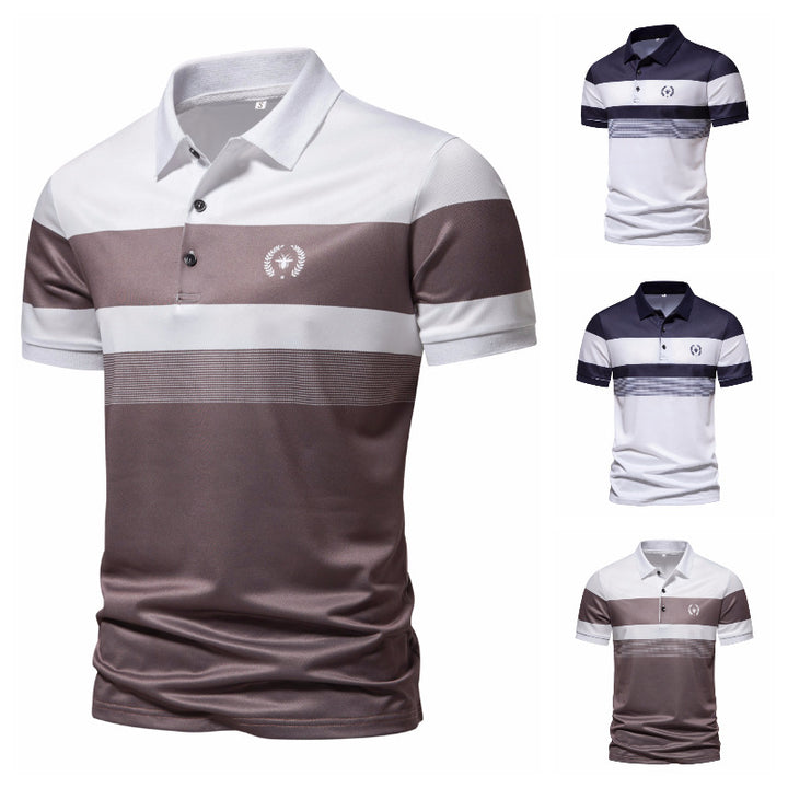 Herrarnas poloshirt med modern randig design och andningsbara egenskaper Mirla-Eva Jonsson