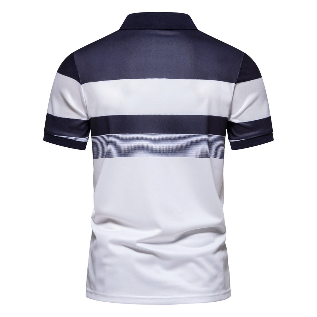 Herrarnas poloshirt med modern randig design och andningsbara egenskaper Mirla-Eva Jonsson