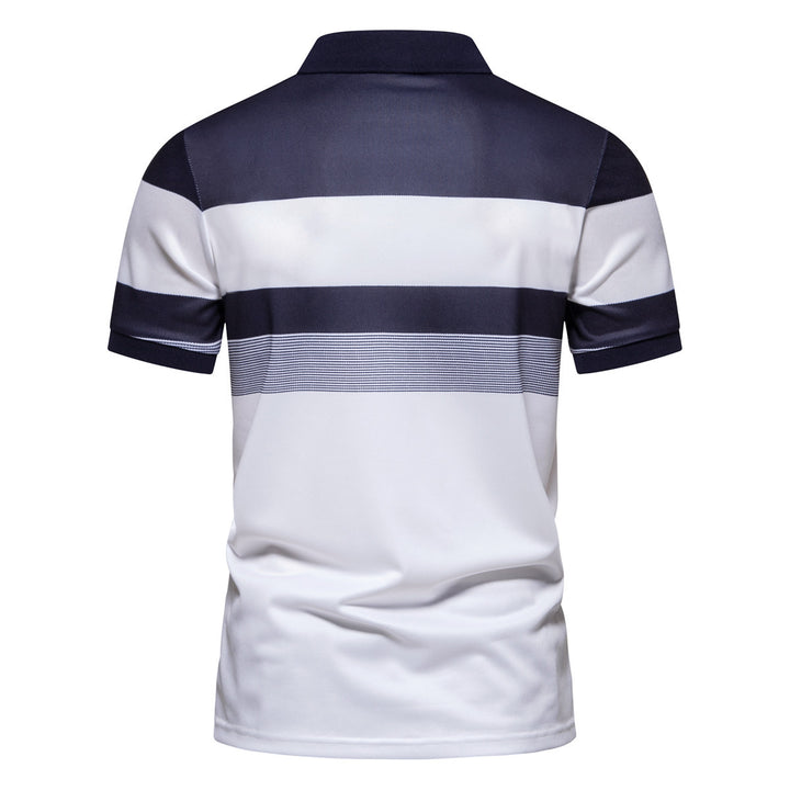 Herrarnas poloshirt med modern randig design och andningsbara egenskaper Mirla-Eva Jonsson