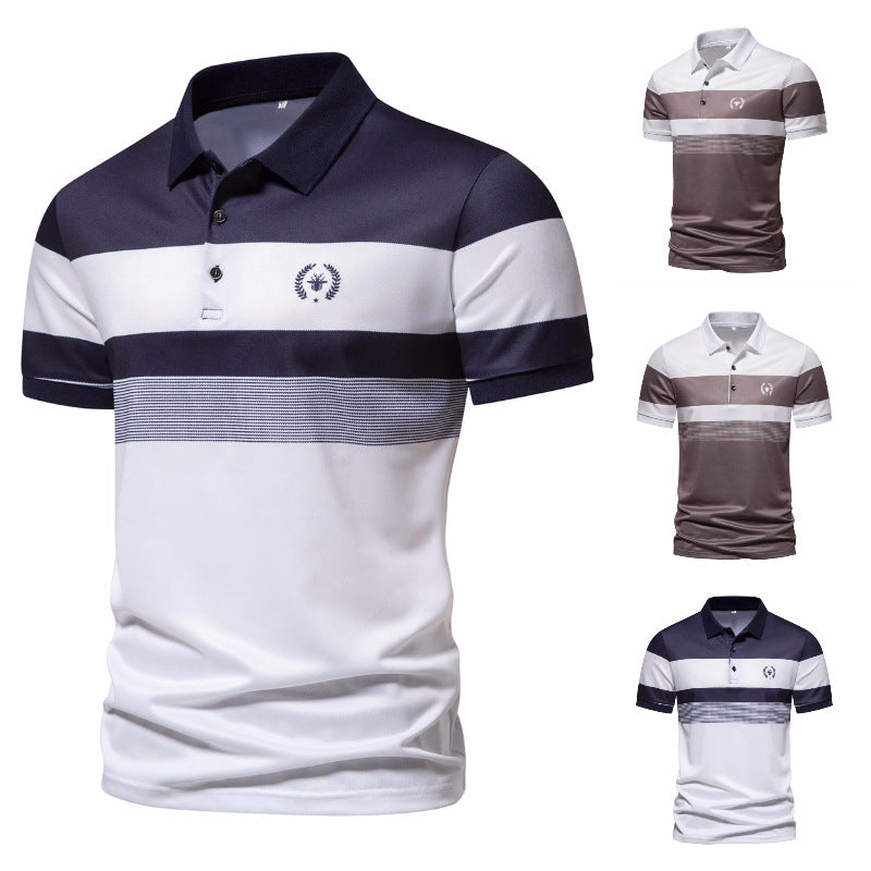 Herrarnas poloshirt med modern randig design och andningsbara egenskaper Mirla-Eva Jonsson