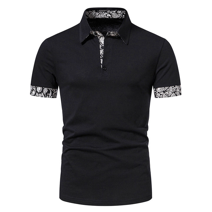 Herrarnas poloshirt med modernt paisleymönster och sportig passform Mirla-Eva Jonsson