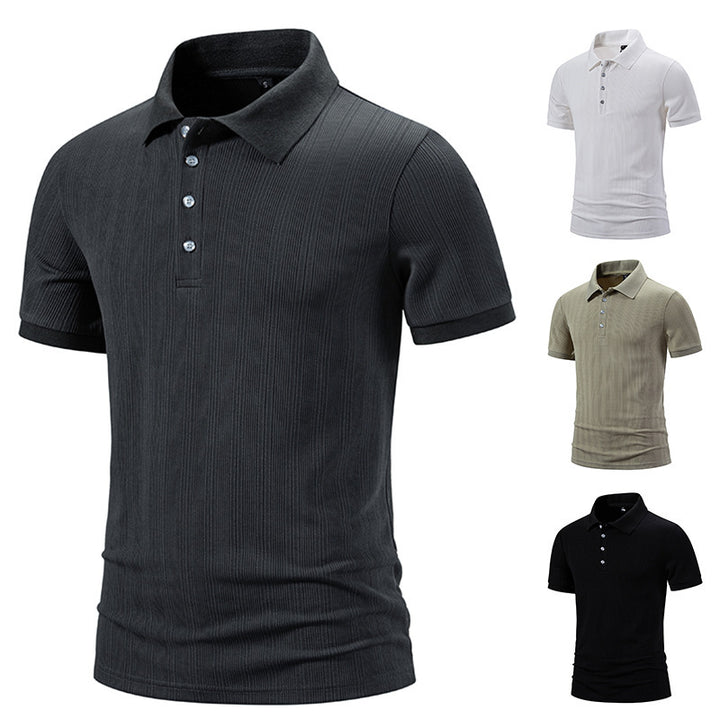Herrarnas poloshirt med strukturerad design och högkvalitativ bomullsblandning Mirla-Eva Jonsson