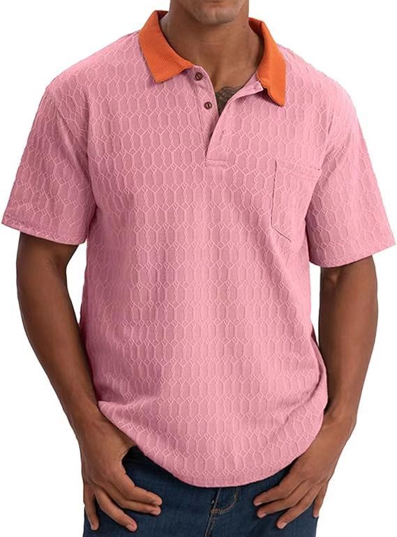 Herrarnas poloshirt med strukturerad design och kontrasterande krage Mirla-Eva Jonsson
