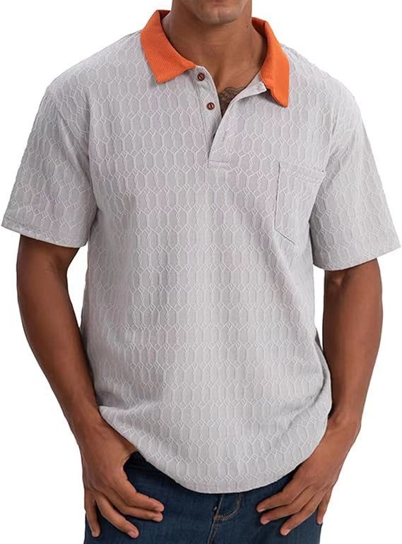 Herrarnas poloshirt med strukturerad design och kontrasterande krage Mirla-Eva Jonsson
