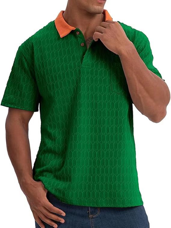 Herrarnas poloshirt med strukturerad design och kontrasterande krage Mirla-Eva Jonsson