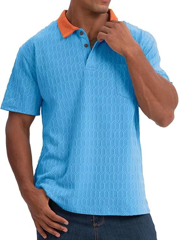 Herrarnas poloshirt med strukturerad design och kontrasterande krage Mirla-Eva Jonsson