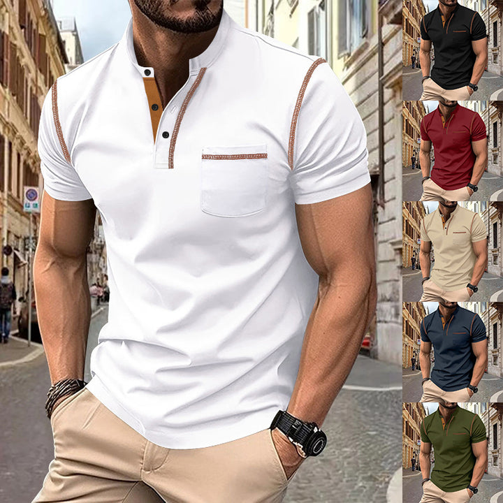 Herrarnas polotröja med modern Henley-krage och praktisk bröstficka Mirla-Eva Jonsson