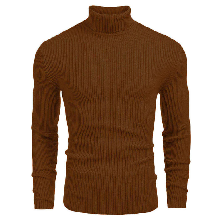 Herrarnas rullekrags jumper i fin ribbad stickning Mirla-Eva Jonsson