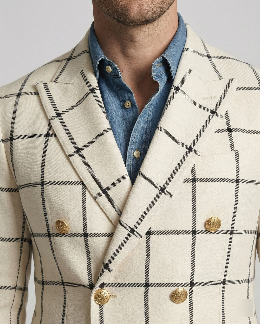 Herrarnas rutiga blazer – Herr blazer med dubbel knapprad-Eva Jonsson