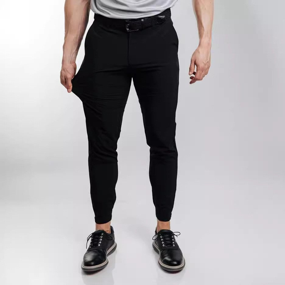 Herrarnas slim-fit kostymbyxor med elastisk midja och praktisk ficklayout Mirla-Eva Jonsson