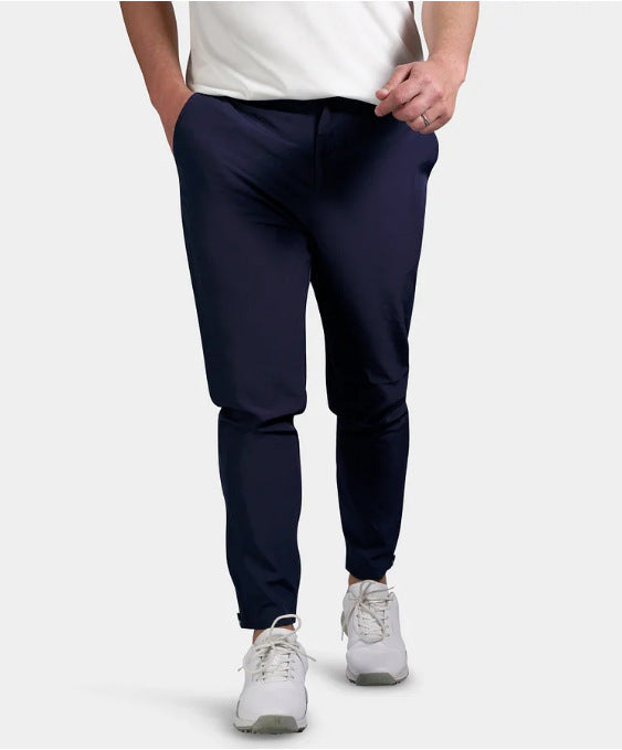 Herrarnas slim-fit kostymbyxor med elastisk midja och praktisk ficklayout Mirla-Eva Jonsson