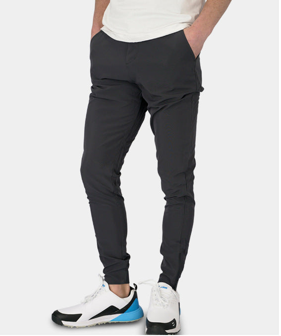 Herrarnas slim-fit kostymbyxor med elastisk midja och praktisk ficklayout Mirla-Eva Jonsson