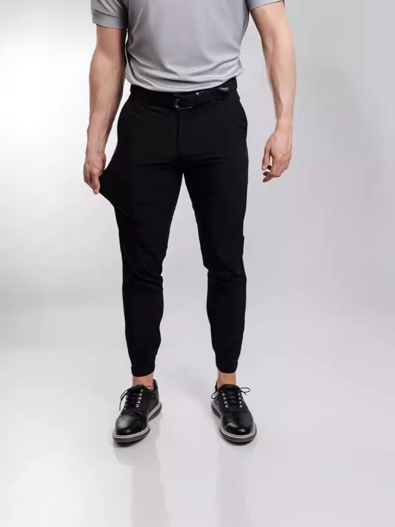 Herrarnas slim-fit kostymbyxor med elastisk midja och praktisk ficklayout Mirla-Eva Jonsson