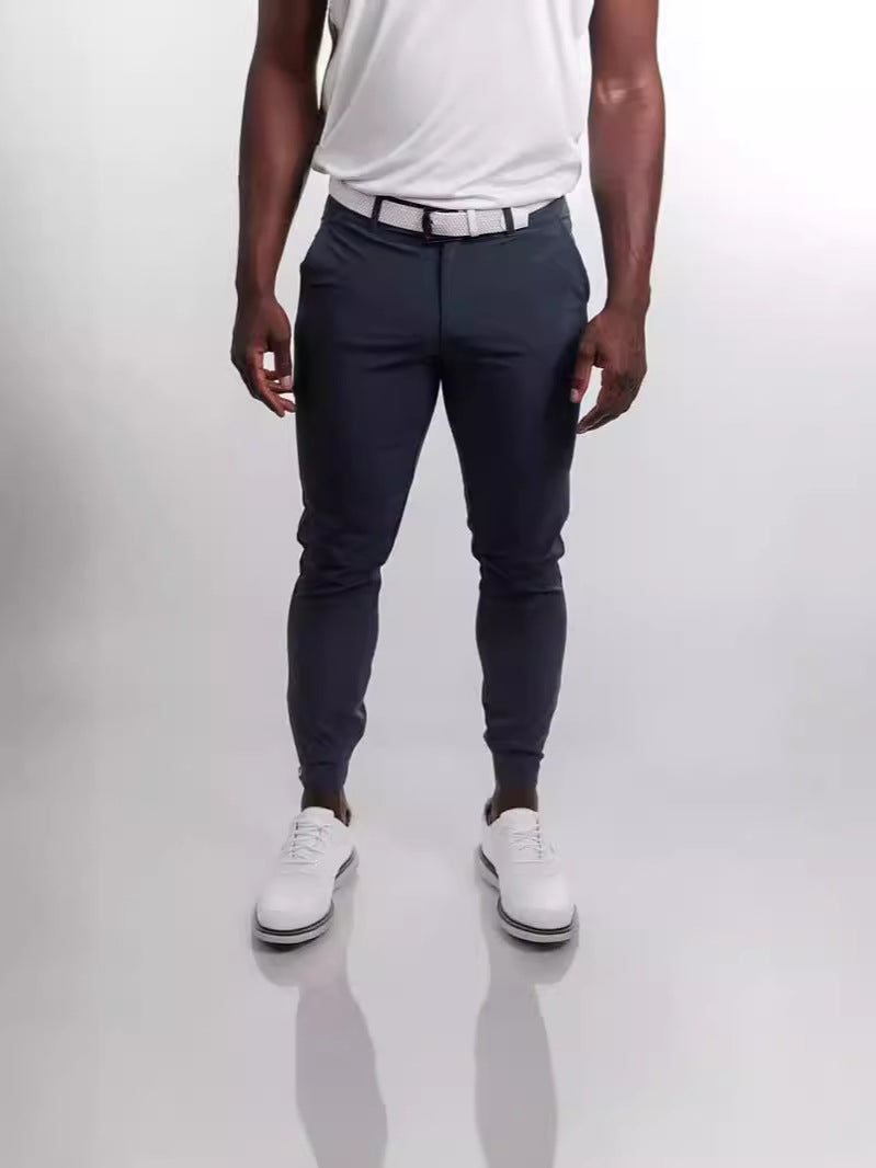 Herrarnas slim-fit kostymbyxor med elastisk midja och praktisk ficklayout Mirla-Eva Jonsson