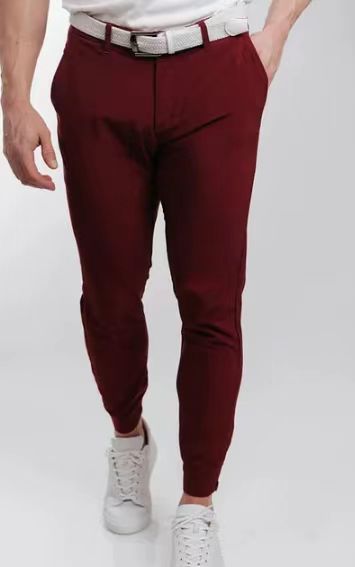 Herrarnas slim-fit kostymbyxor med elastisk midja och praktisk ficklayout Mirla-Eva Jonsson