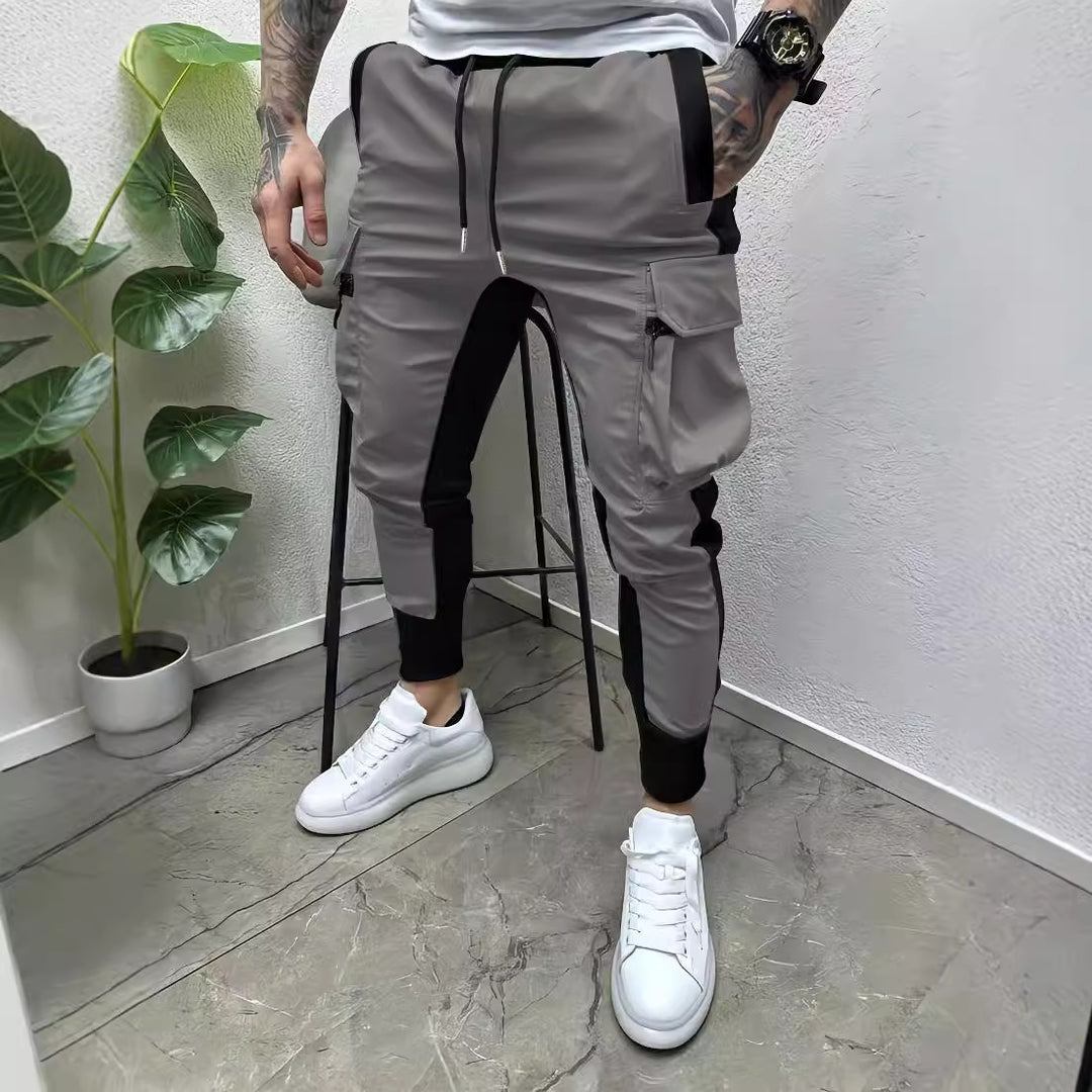 Herrarnas sportiga cargo-joggingbyxor med multifunktionella fickor och elastisk midja Mirla-Eva Jonsson