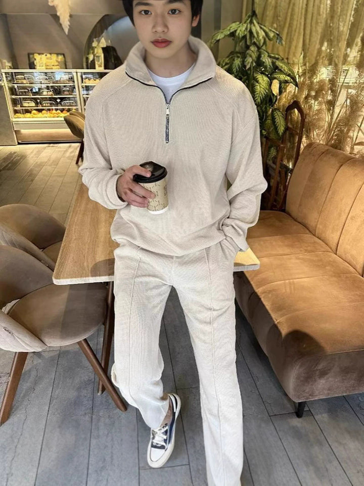 Herrarnas sportiga fleece-set med halv dragkedja Mirla-Eva Jonsson