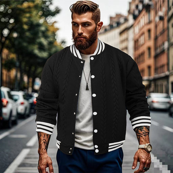 Herrarnas sportwear-bomberjacka med strukturerad design och kontrastband Mirla-Eva Jonsson