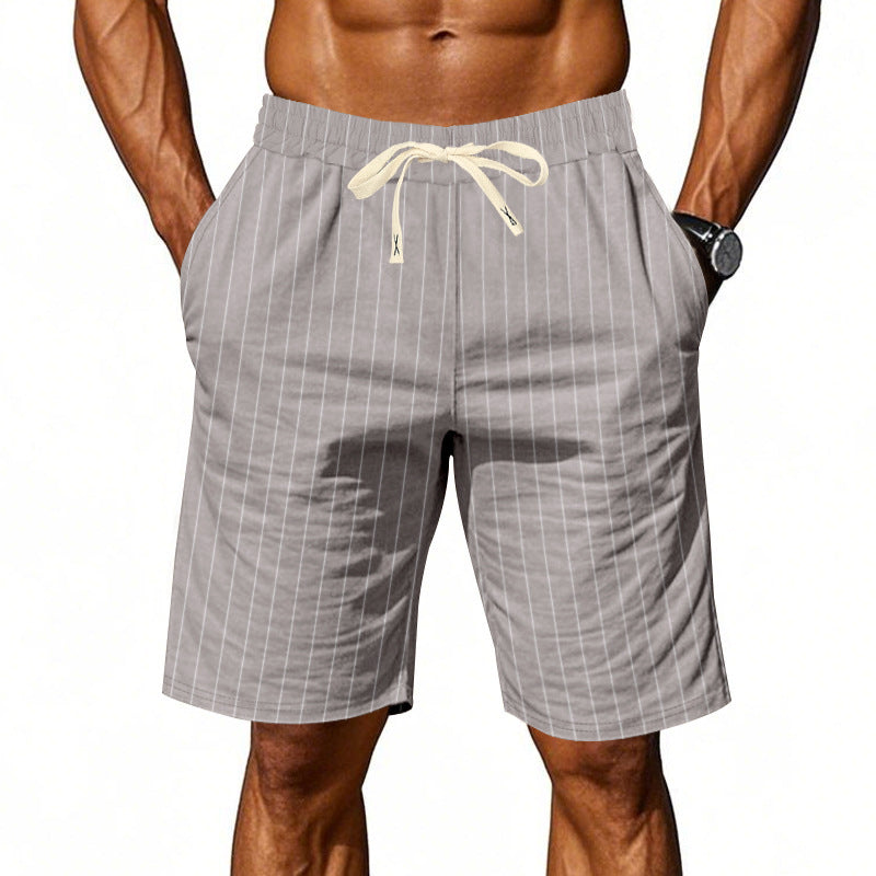 Herrarnas strandshorts med vertikalt randmönster och elastisk dragsko Mirla-Eva Jonsson