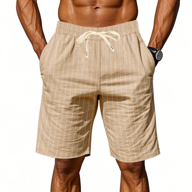 Herrarnas strandshorts med vertikalt randmönster och elastisk dragsko Mirla-Eva Jonsson