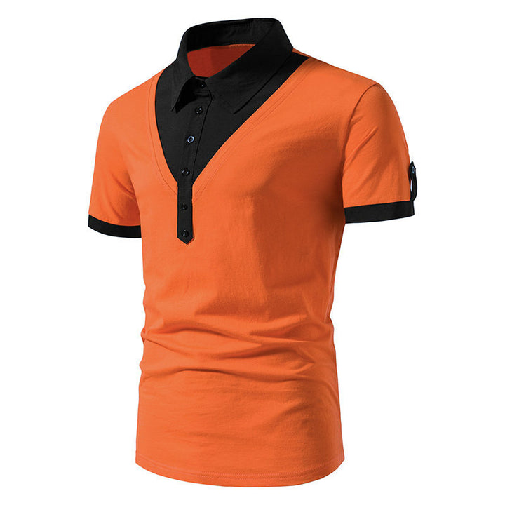 Herrarnas t-shirt med modern V-ringning och kontrasterande accenter Mirla-Eva Jonsson
