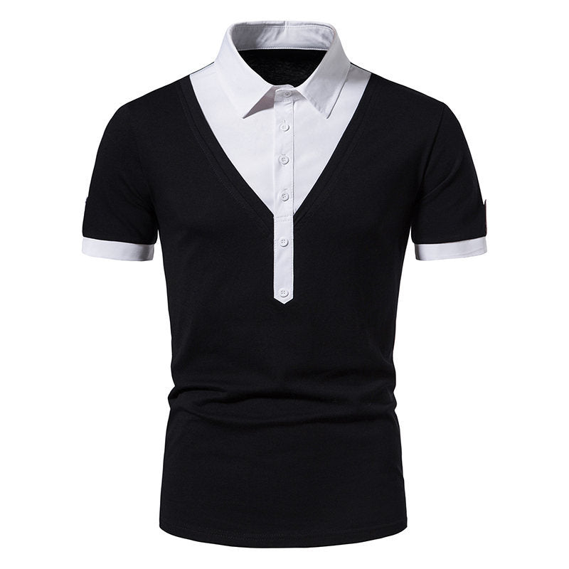 Herrarnas t-shirt med modern V-ringning och kontrasterande accenter Mirla-Eva Jonsson