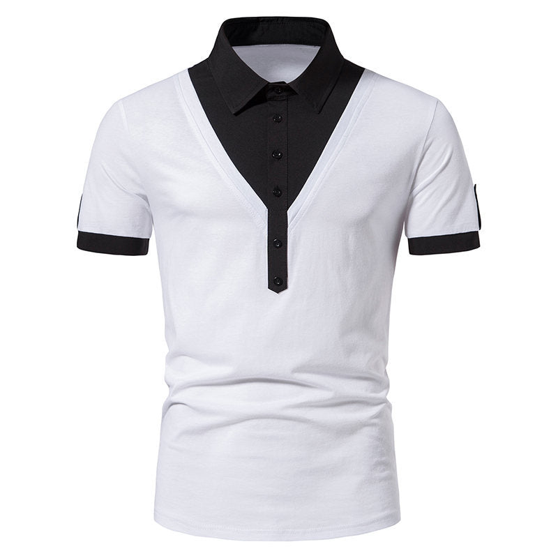 Herrarnas t-shirt med modern V-ringning och kontrasterande accenter Mirla-Eva Jonsson