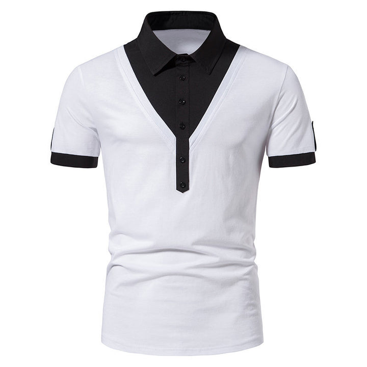 Herrarnas t-shirt med modern V-ringning och kontrasterande accenter Mirla-Eva Jonsson