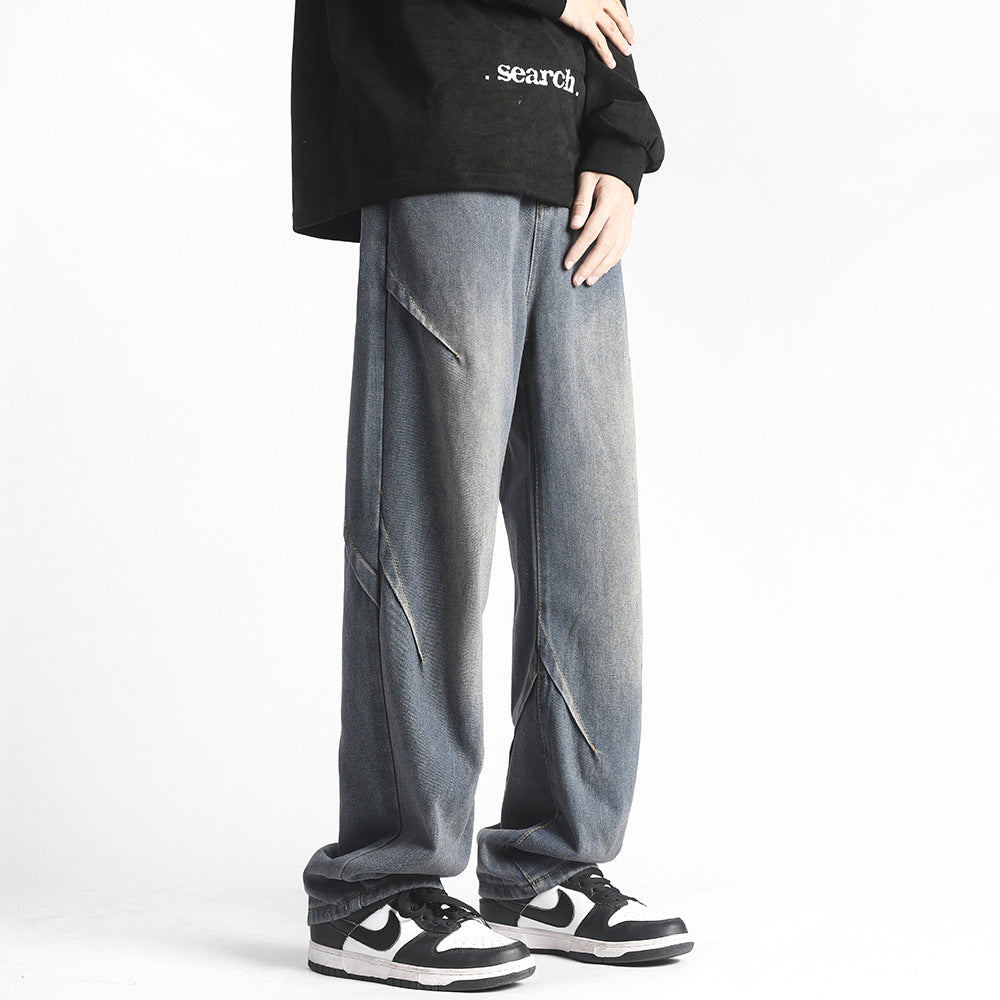 Herrarnas vida jeansbyxor med unika stickningsdetaljer Mirla-Eva Jonsson