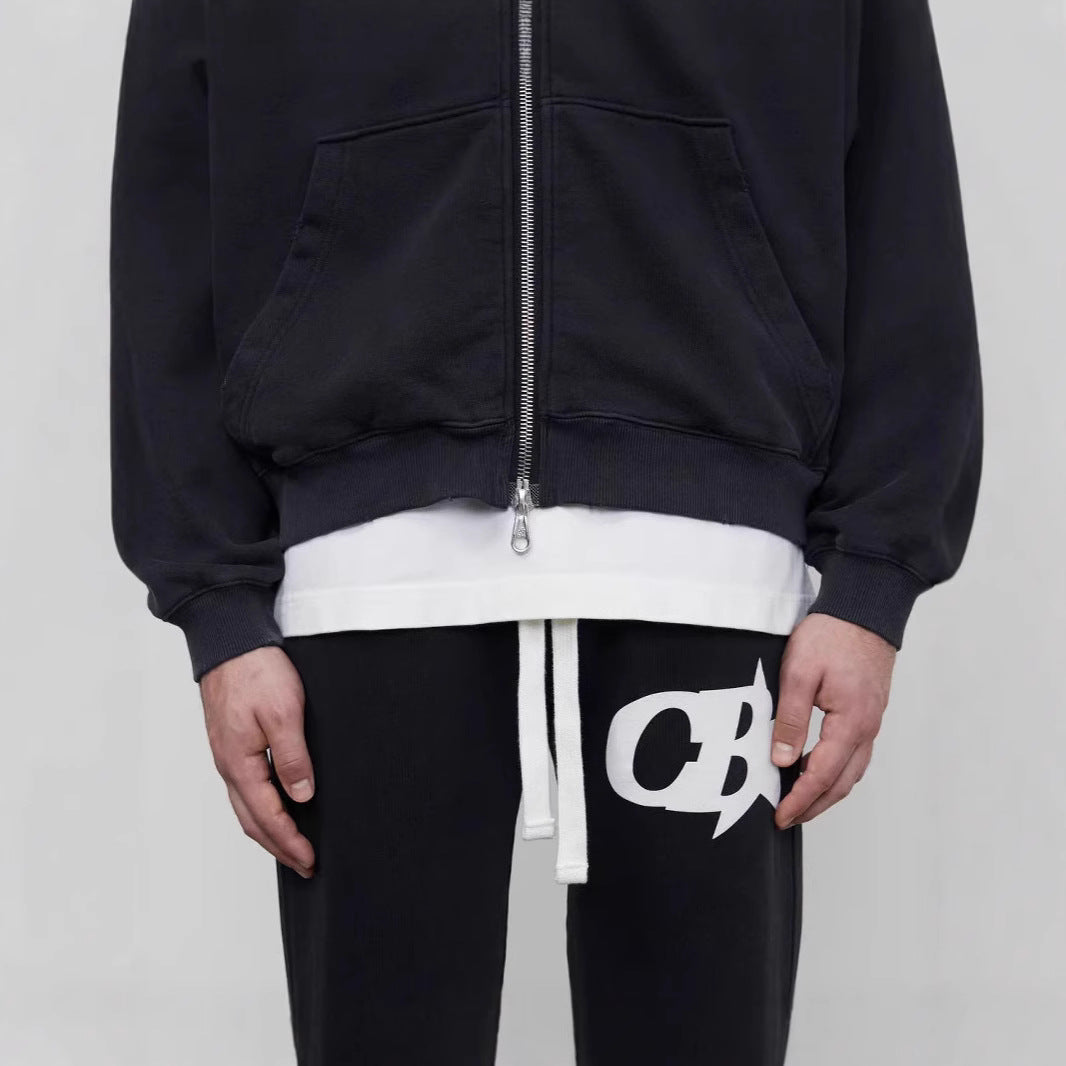 Herrars hoodiejacka med stiligt logotyp och bekväm midja Mirla-Eva Jonsson