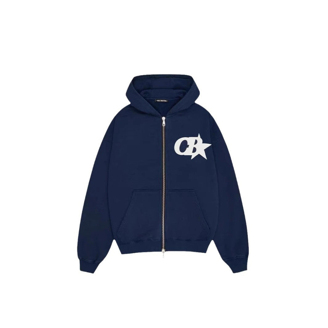 Herrars hoodiejacka med stiligt logotyp och bekväm midja Mirla-Eva Jonsson