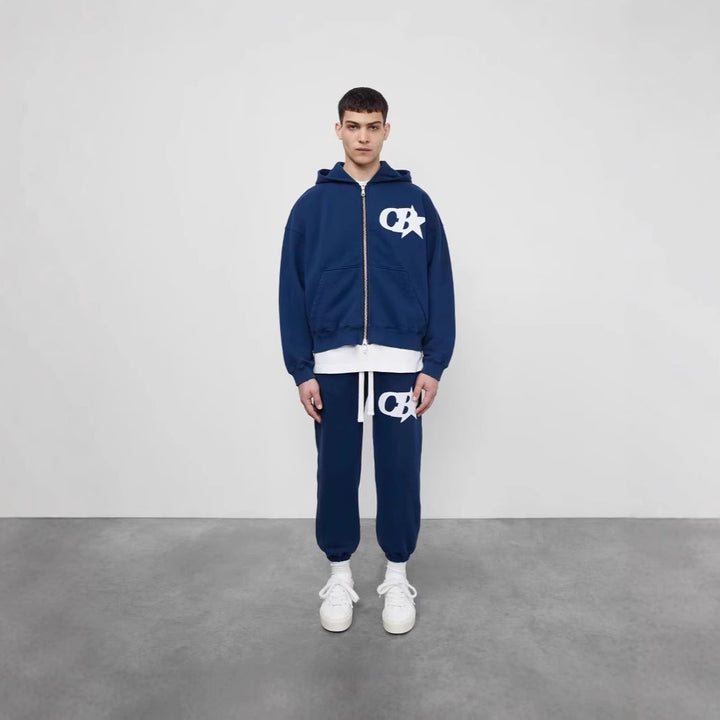 Herrars hoodiejacka med stiligt logotyp och bekväm midja Mirla-Eva Jonsson