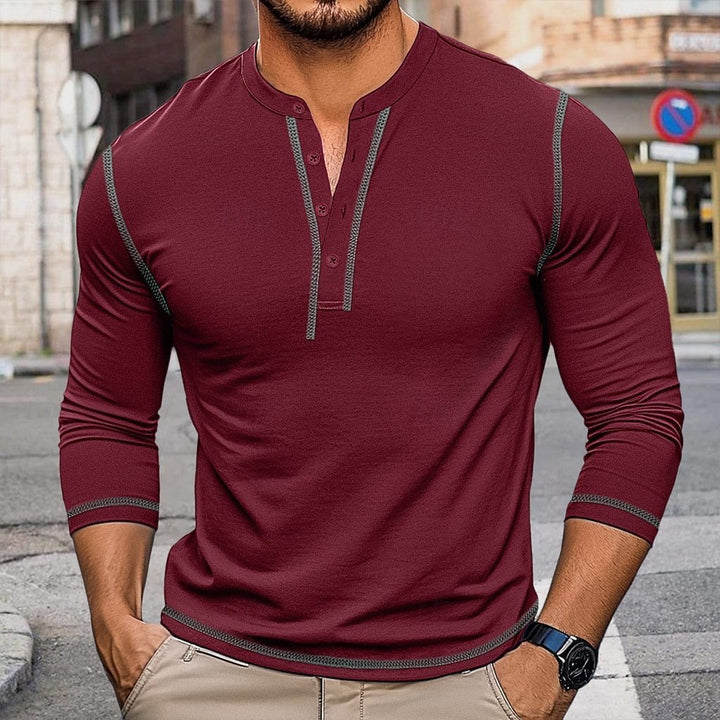 Herrars långärmade skjortor med Henley-hals Mirla-Eva Jonsson