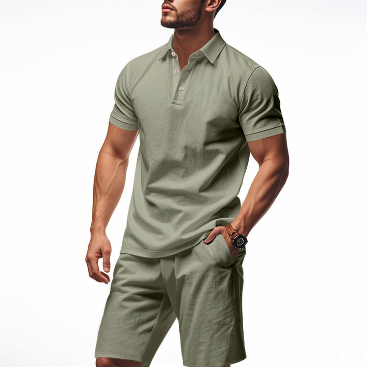 Herrars legeres Polo-skjorta och shorts set Eva Jonsson-Eva Jonsson