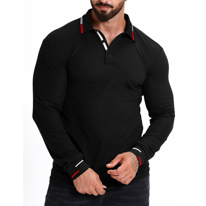 Herrars polo-shirt med modern krage och strukturerad design Mirla-Eva Jonsson