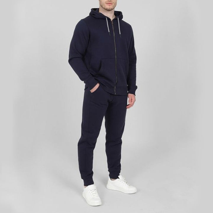 Herrars sporty joggingdräkt set med praktiska fickor och hög krage Mirla-Eva Jonsson