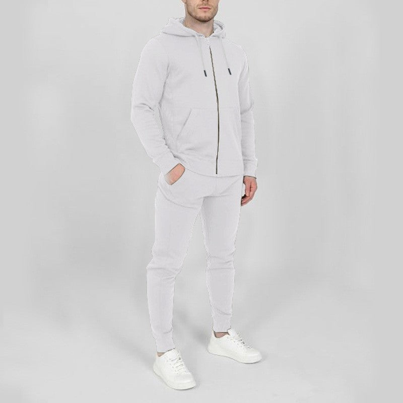 Herrars sporty joggingdräkt set med praktiska fickor och hög krage Mirla-Eva Jonsson