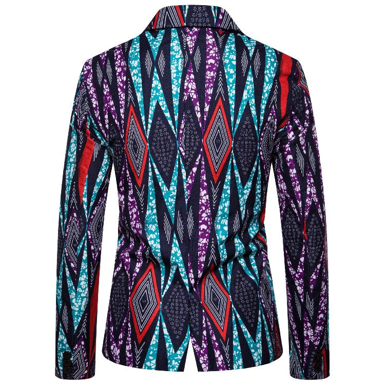 Herrblazer med kreativt geometriskt mönster och modern skärning Mirla-Eva Jonsson