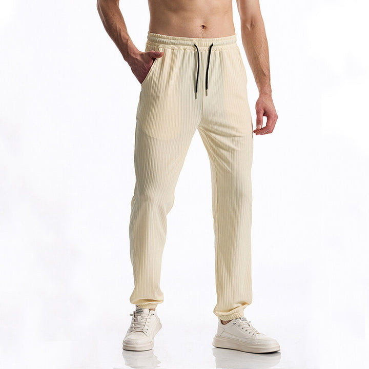 Herren Bekväm Fritidsbyxor med elastisk midja och strukturerad design Mirla-Eva Jonsson