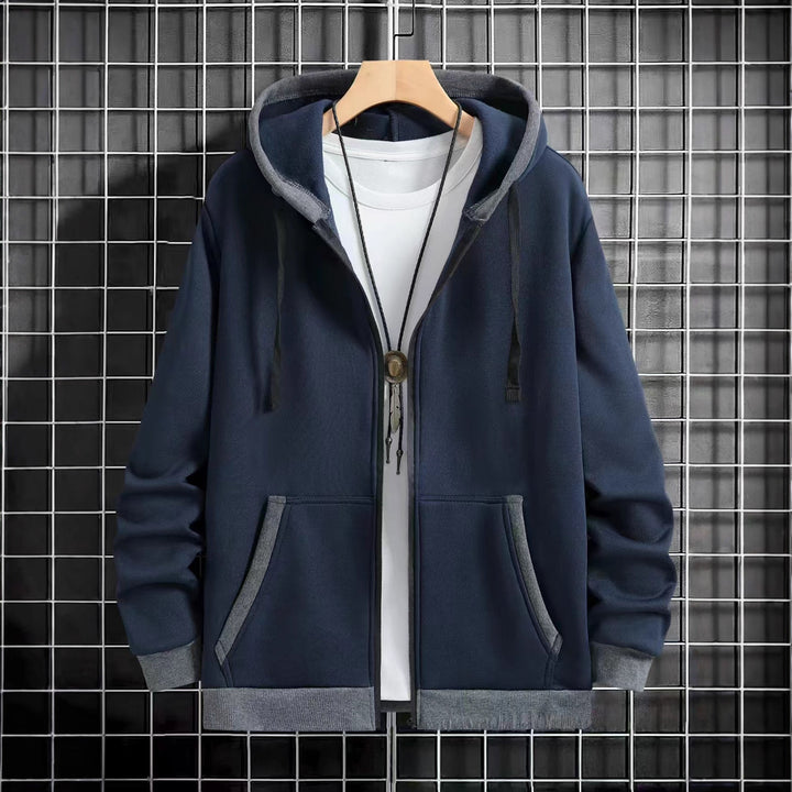 Herren Bekväm Hoodie med dragkedja och praktiska fickor Mirla-Eva Jonsson