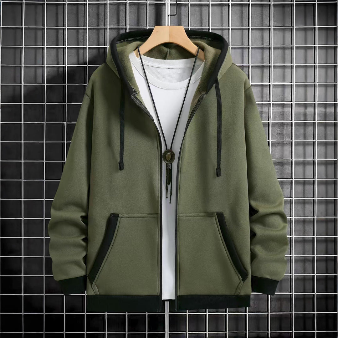 Herren Bekväm Hoodie med dragkedja och praktiska fickor Mirla-Eva Jonsson
