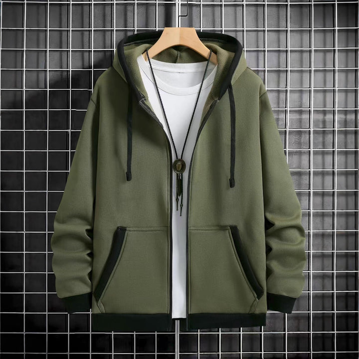 Herren Bekväm Hoodie med dragkedja och praktiska fickor Mirla-Eva Jonsson