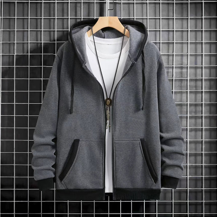Herren Bekväm Hoodie med dragkedja och praktiska fickor Mirla-Eva Jonsson