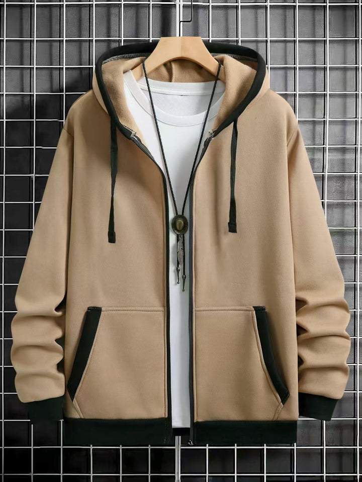 Herren Bekväm Hoodie med dragkedja och praktiska fickor Mirla-Eva Jonsson