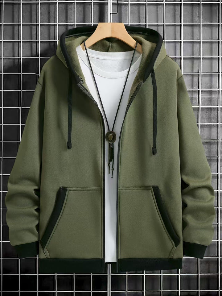 Herren Bekväm Hoodie med dragkedja och praktiska fickor Mirla-Eva Jonsson
